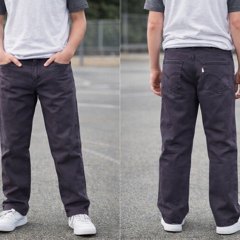 Levi’s 505 Straight Youth Size 18 REG W29xL29 Straight Dark Gray Twill Pants